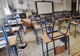 File image of a classroom in a Malaga province school.