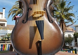 One of the broken musical instruments.