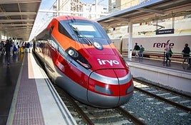 Iryo train at Alicante railway station.