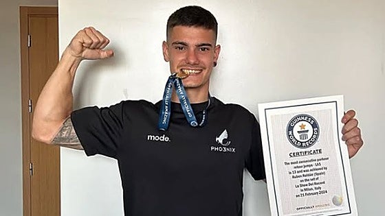 Watch Rubén Roldán, the young Costa del Sol amputee who holds a Guinness World Record for his amazing 'parkour' skills
