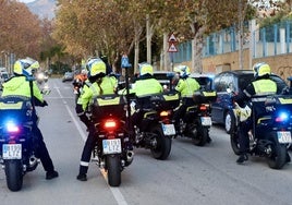 A group of Marbella Local Police officers on motorbikes at one of the Christmas events held in the town this week.