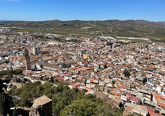 Panoramic view of the town centre of Vélez-Málaga.