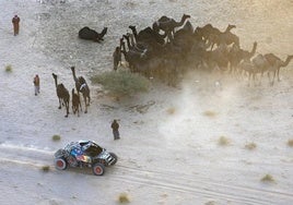 Carlos Sainz in action during the stage.