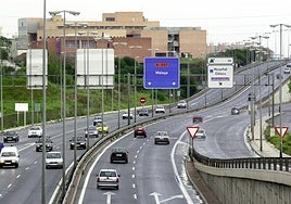 Section of the Guadalhorce valley motorway as it enters Malaga city.