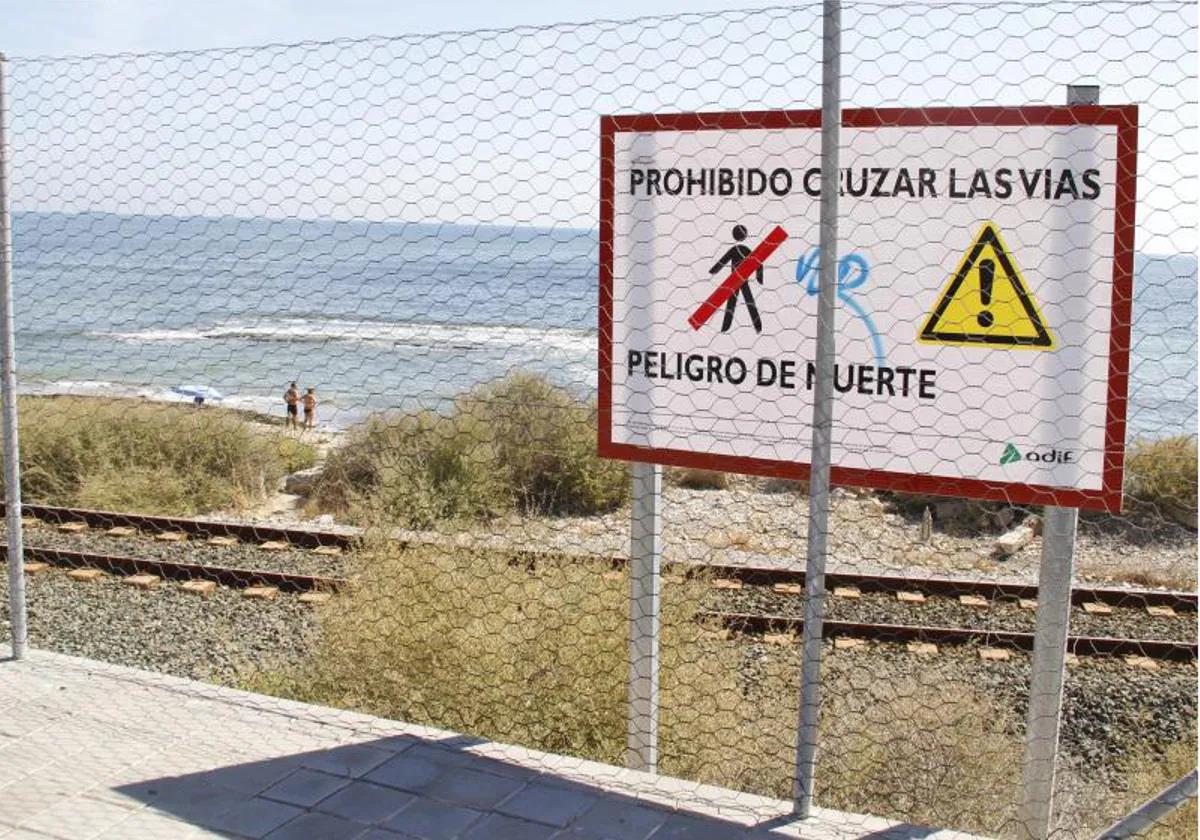 The railway track in the San Gabriel neighbourhood of Alicante, where the fatal incident happened.