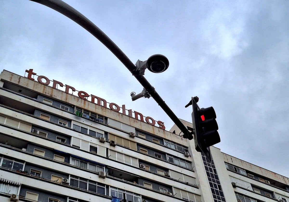 One of the new surveillance cameras in Torremolinos.