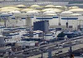 View of the dock at the Port of Barcelona after a tank exploded.