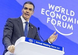 Pedro Sánchez at the annual meeting of the World Economic Forum in Davos.