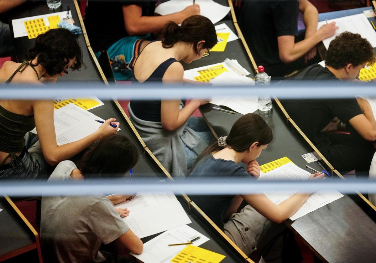 Students taking university entrance exams.