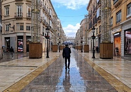 People with umbrellas were a common sight in January on Calle Larios.