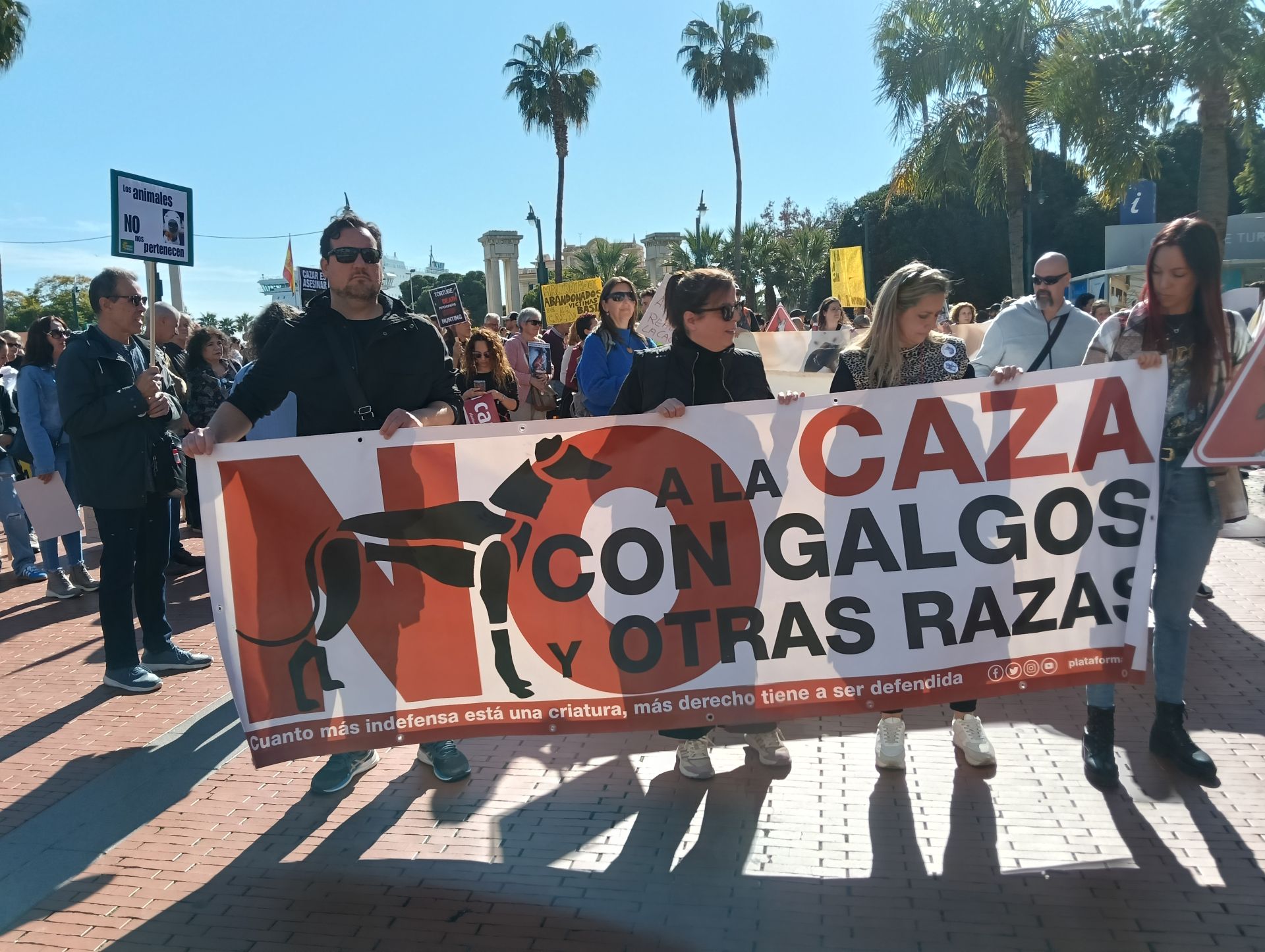 The animal rights rally against hunting.