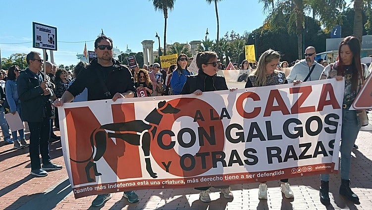 Hundreds of demonstrators say 'No' to hunting by staging protest in Malaga: 'We are the voice of those that don't have one'
