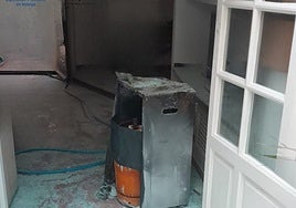 A photo of the gas cylinder that exploded in Nerja on Tuesday.