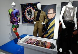 The outfit worn by Elton John and the metallic mesh shirt worn by Prince.