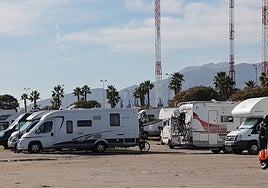 Several of the motorhomes that have parked up in the Sacaba area.