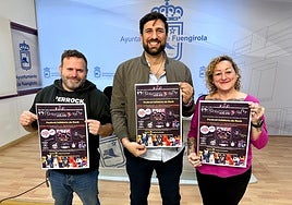 Councillor Isaac Vargas (c), accompanied by representatives of the Perrock association.