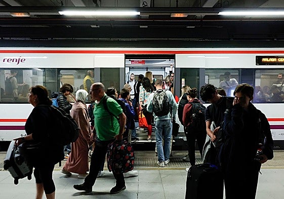 File image of passengers on Malaga's Cercanías trains.