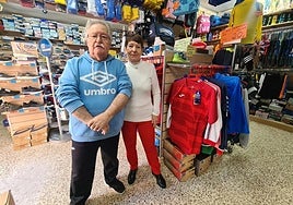 José and Isabel inside their shop.