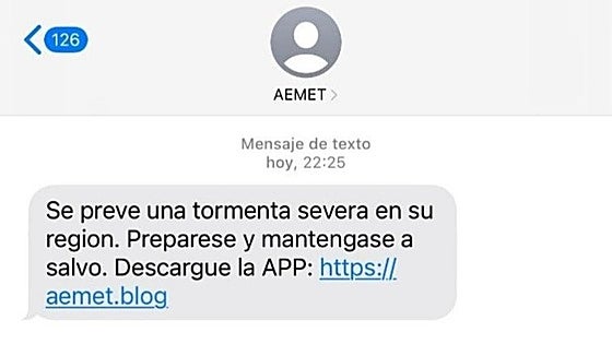 Police warn about text message scam faking national weather warnings in Spain