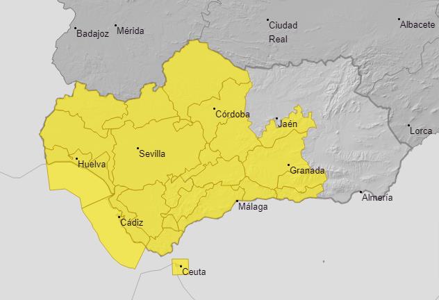 The areas covered by the weather warnings on Saturday, 8 March.