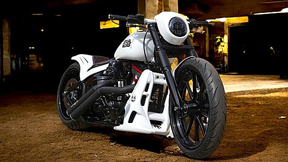Customised Stormtrooper Harley-Davidson motorcycle pays tribute to Star Wars