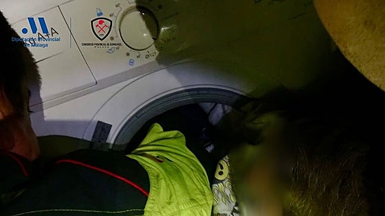 Costa del Sol firefighters free eight-year-old girl with legs trapped in washing machine