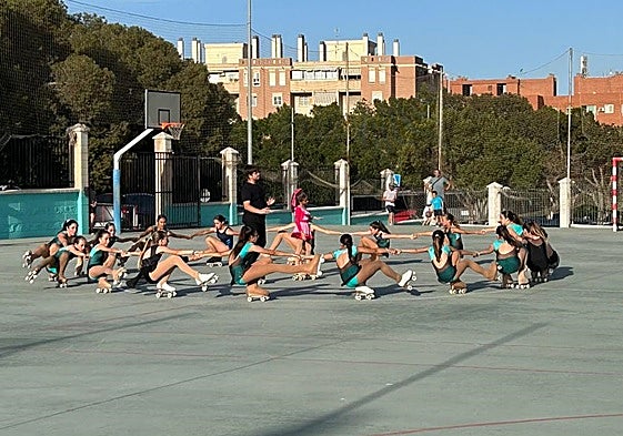 Skaters at the rink in Torremolinos.