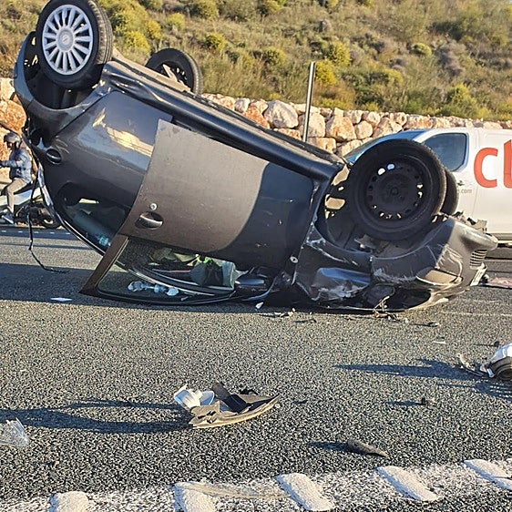 Miraculous escape for young woman whose car rolled five times after being run off the road on A-7 Costa del Sol motorway