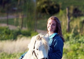 Olly the Welsh pony with Molly Grace