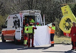 Emergency services at the scene of the incident.