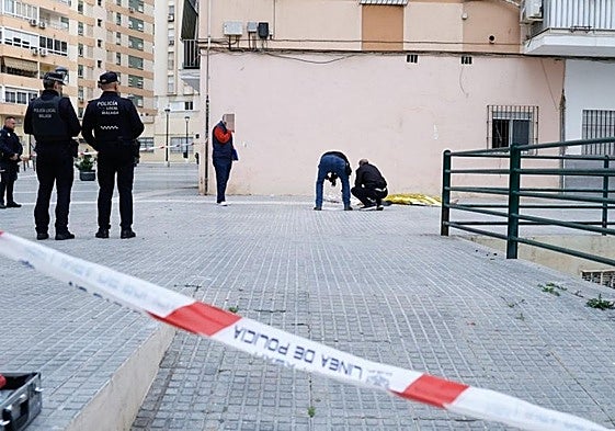 Police at the scene early this Tuesday morning.