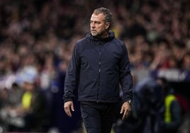 Hansi Flick during Wednesday's Copa del Rey game.