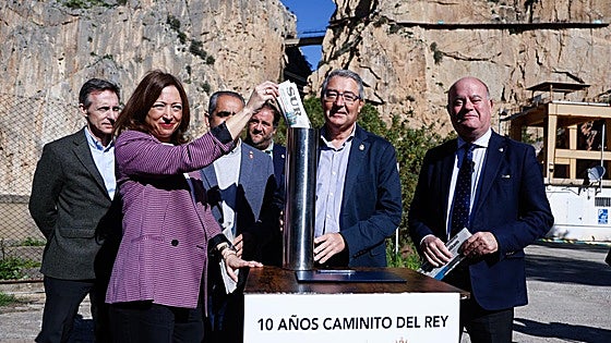 Malaga province's famous Caminito de Rey celebrates ten years with start of work on new bridge, the longest of its type in Spain