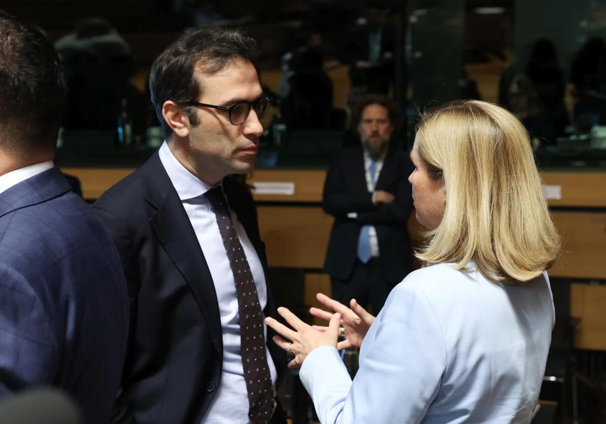 Spanish Minister of Economy, Carlos Cuerpo, during the trade council meeting on Monday in Luxembourg.