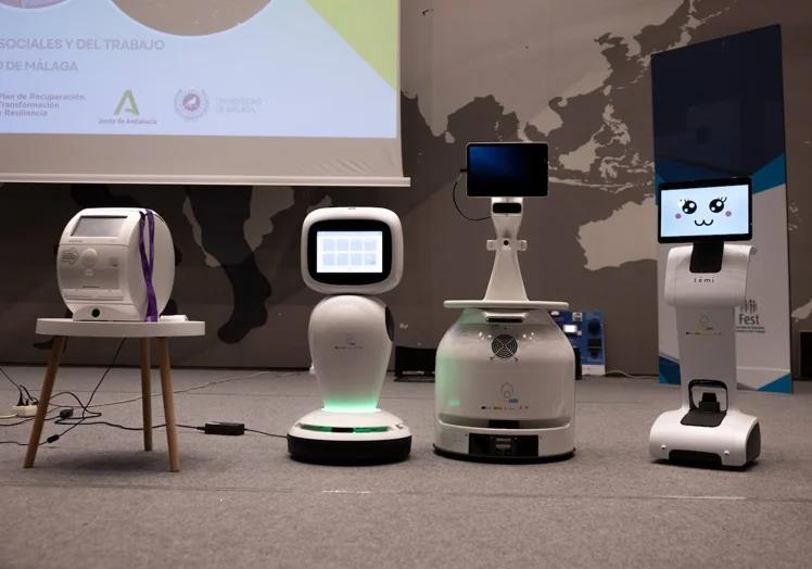 Some of the robots at the presentation.