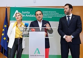 Carolina España, Javier Romero and Antonio García Acedo, at the official launch event for both projects.