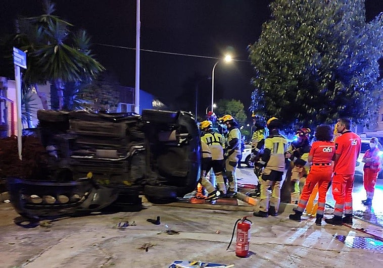 Young woman in critical condition after serious car smash on Malaga industrial estate