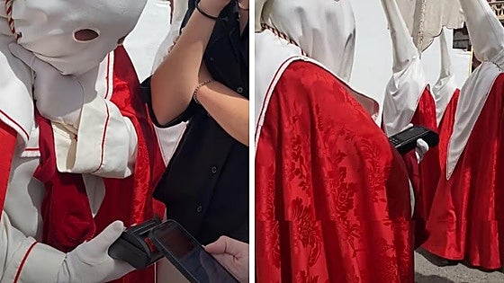 Watch: Holy Week procession with electronic payment machine to collect donations goes viral during Semana Santa in Spain