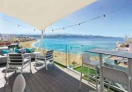 File image of the rooftop terrace bar at the Aloe Canteras hotel.