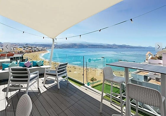 File image of the rooftop terrace bar at the Aloe Canteras hotel.