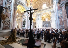 La Esperanza and El Cachorro in St Peter's Basilica on Wednesday.