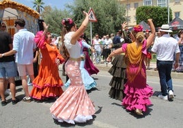 Revellers dance to sevillanas during the town's festivities at the weekend.