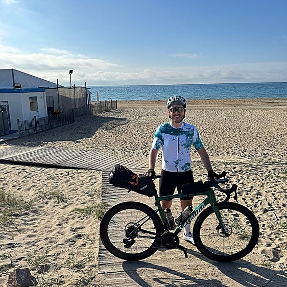 Pedalling from Lyon in France to Spain's Costa del Sol in order to raise cancer awareness