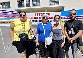 Yolanda Grela (third from left) joined by her neighbours.