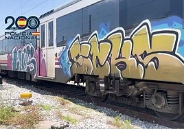Image of one of the graffiti on a train.