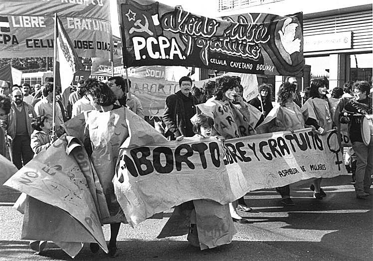 Feminist movement protest for abortion in Malaga.