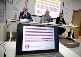 Press conference at the Colegio de Economistas where Malaga's growth figures and forecasts were presented.