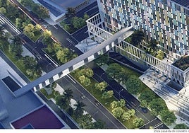 Computer-generated image of the future hospital.