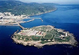 Aerial view of Tarifa island.