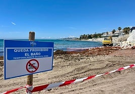'No bathing' signs installed in the area at the time of the pipe burst.